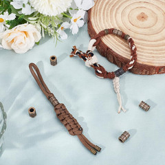6 Pcs Brass Paracord Bead, Groove Column Lanyard Beads 6Mm Large Hole European B