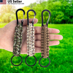 6 Pack Paracord Keychain Carabiner Clip Braided Lanyard Key Chain Ring Men Women