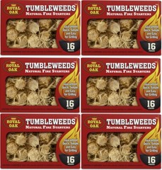 Royal Oak 205-228-448 Tumbleweeds 16 Count Natural Fire Starters – Pack of 6