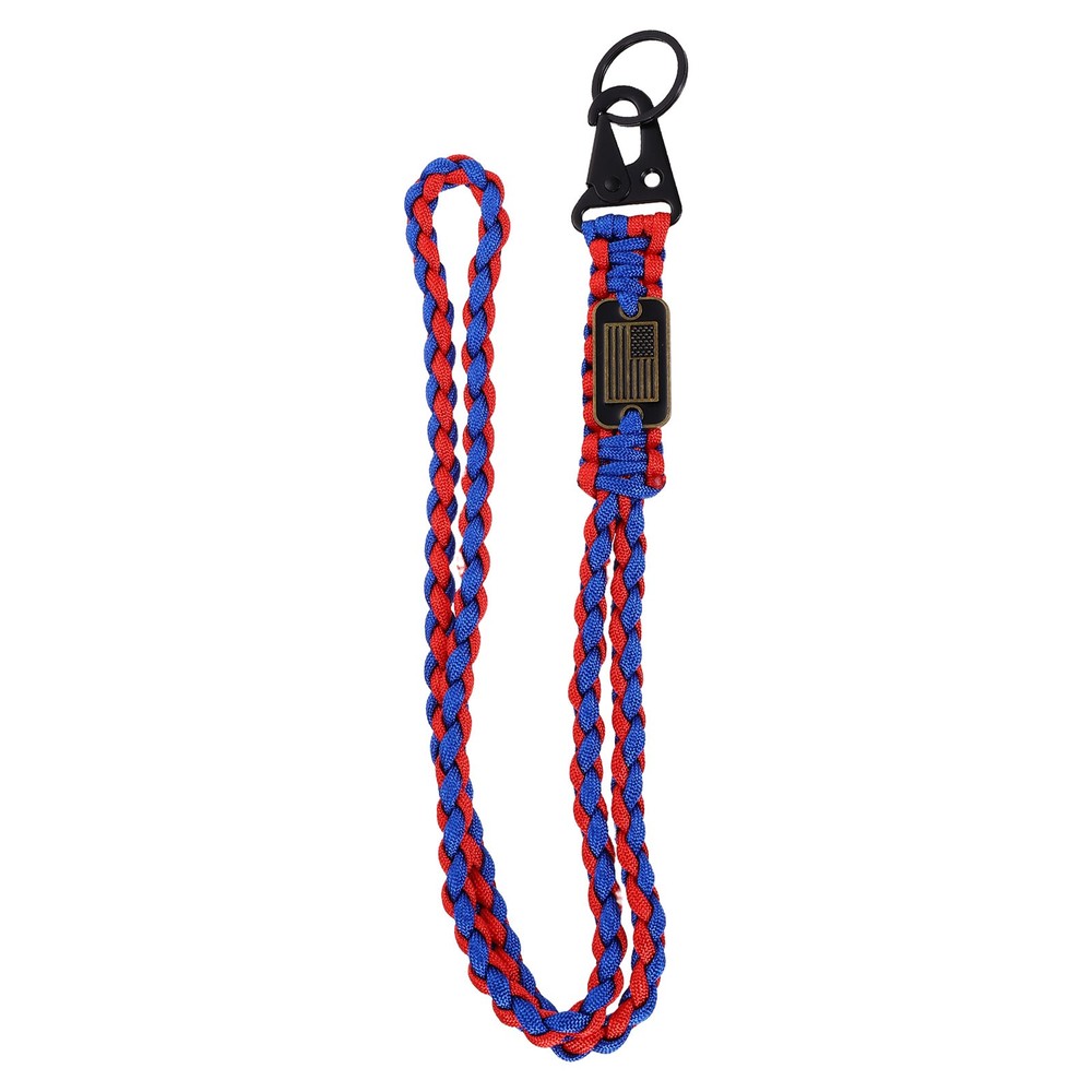 Paracord Lanyard, Strong Lanyard with USA Flag, Red and Blue