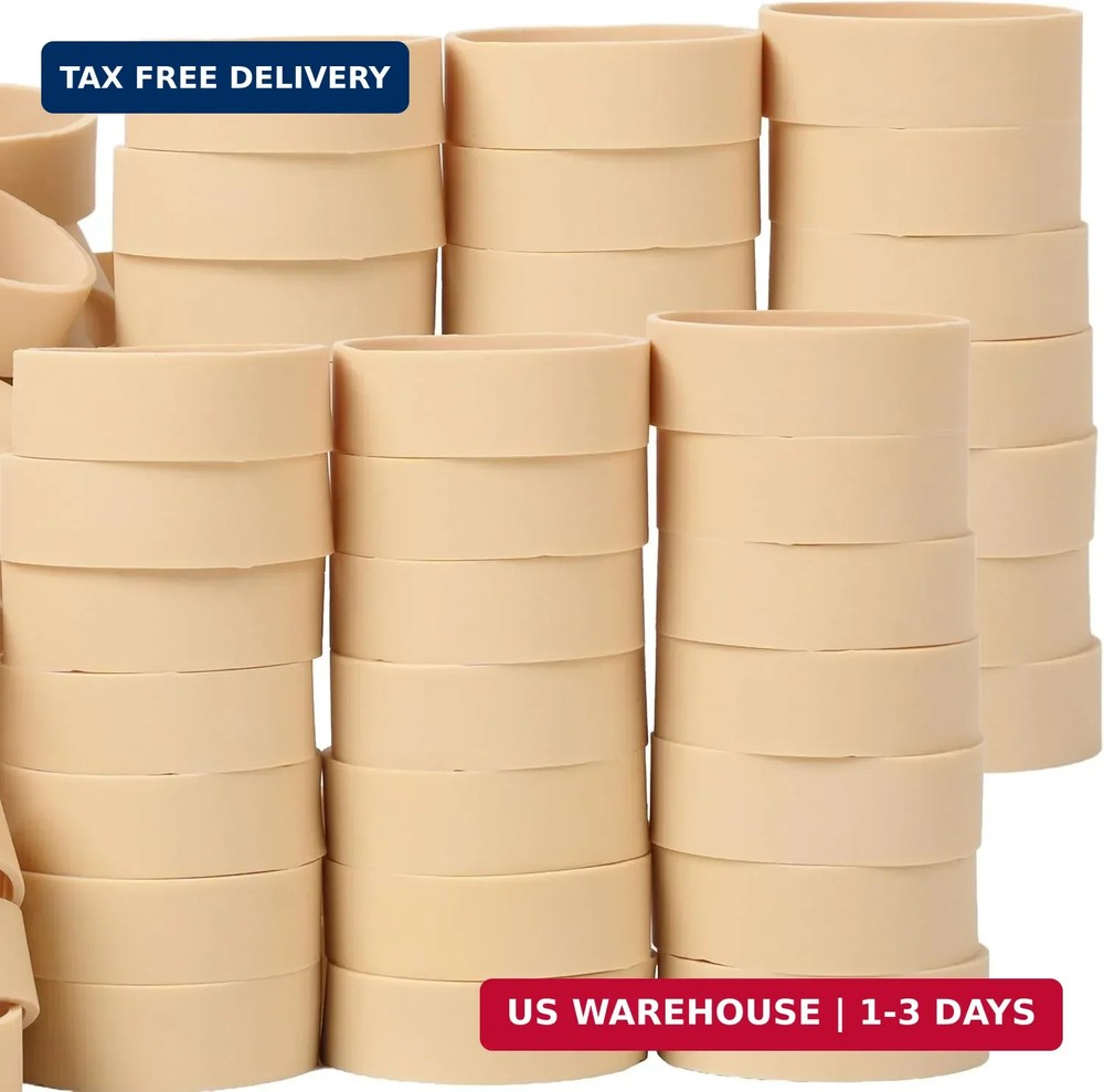 AIWOQI Rubber Bands Size#82 Beige 65 Pieces Heavy Duty Wide Strong Elastic Rubbe