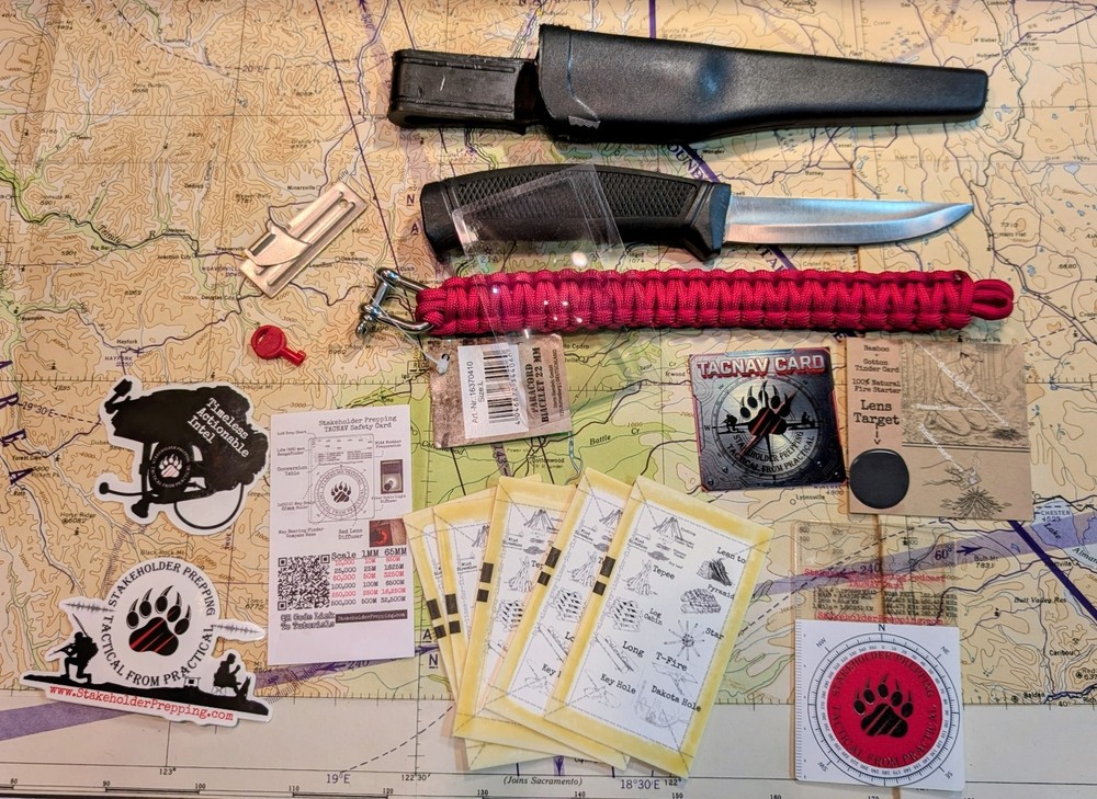 Ultimate Stakeholder Prepping SURVIVAL KIT Knife, TACNAV, Paracord, Handcuff Key