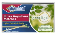 Diamond Strike WOODEN KITCHEN MATCHES Boxes 6 packs of 300 ( 1800 matches) U19