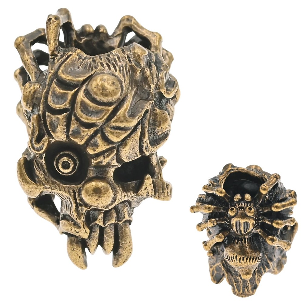 KMOATIM Skull Brass Paracord Bead, Antique 0.28 cubic inches, Spider