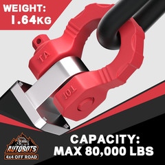 D Ring Shackles 3/4” Heavy Duty Clevis Tow Recovery Shackles 80,000 lbs 2 Pack