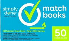 50 packs MATCH BOOKS Blue TiP strike oN Cover cardboard fire matches Simply Done
