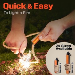All-in-One Flint Steel Fire Starter Kit – Ferro Rod, Waterproof Tinder Wick Rope
