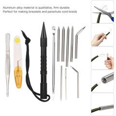 12Pcs/Set Black Aluminium Parachute Cord Needles Set Bracelets DIY Knitting Tool