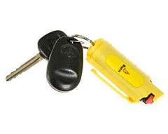 BURN Pepper Spray Self Defense Keychain 0.5oz Molded Security Case Yellow 2 PACK