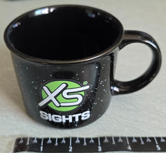 XS Sights Coffee Mug HAND WASH ONLY 12 Ounce Black with White Dots Shot Show