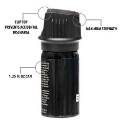 3 Pack Burn Pepper Spray 1.35 fl oz Self Defense Heavy Duty Flip Top Black