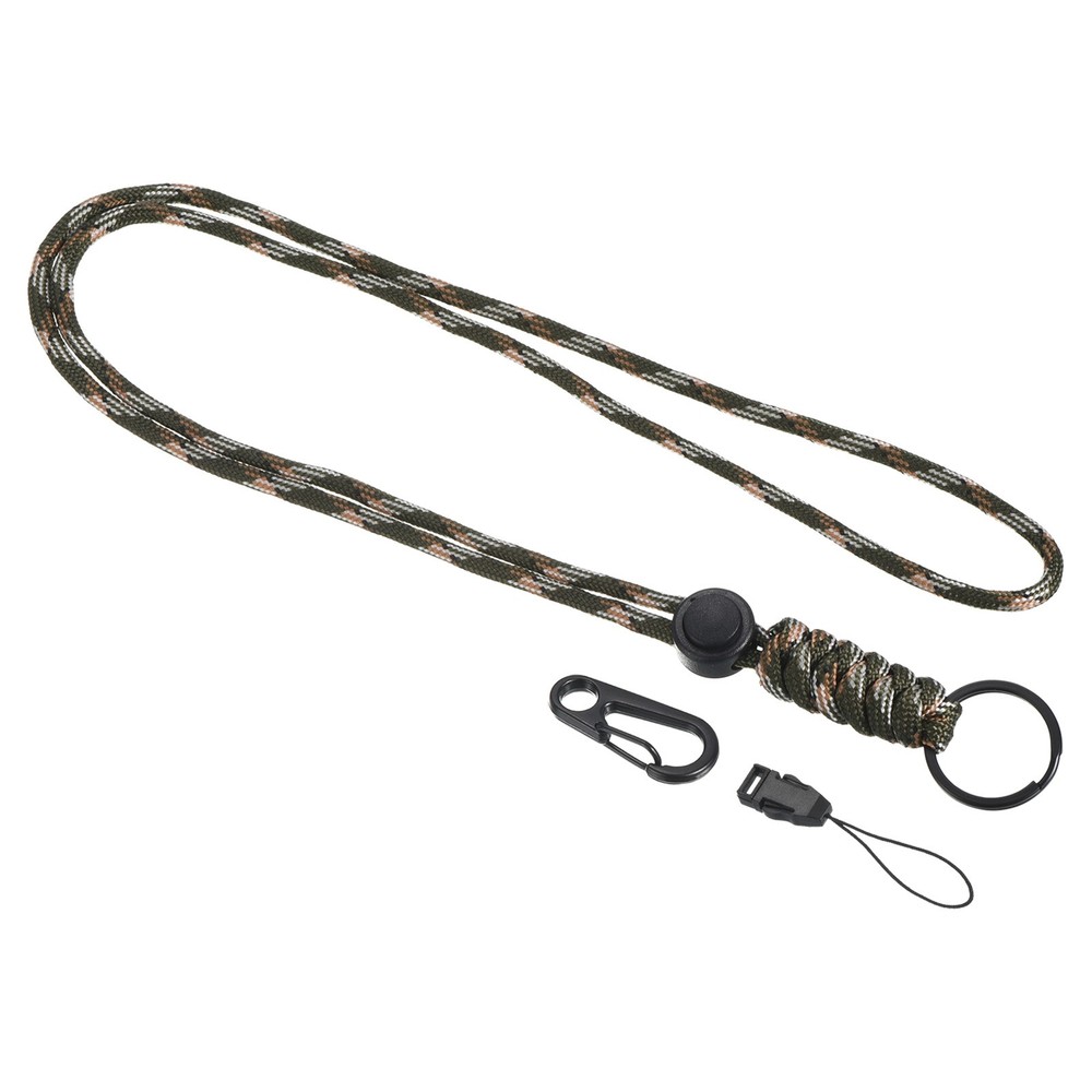 20″ Paracord Lanyard Neck Keyring Cord Strap Badge Holder Camouflage Green
