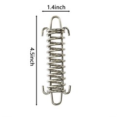 Suwimut 12 Pieces Tent Spring Buckle, Windproof Stainless Steel 4.5″, Silver