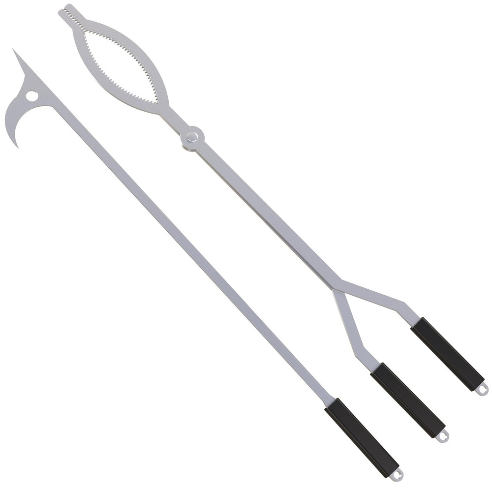 40″ Fire Tongs Firewood Grabbers and Fire Poker Set, Stainless Steel Large Lo…
