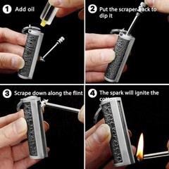 Permanent Match Keychain Lighter,Keychain Flint Metal Matchstick Fire Starter