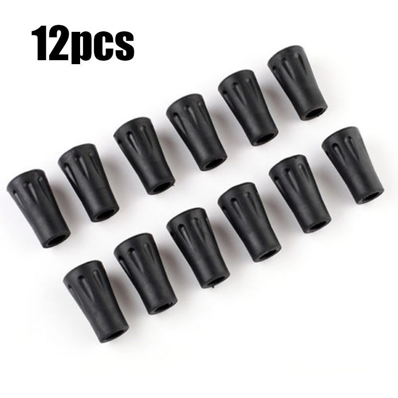 Trekking Pole Tip Covers Pole Covers Protector Rubber Tip End Cap Trekking 12PCS