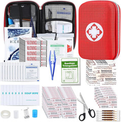 276PCS First Aid Kit Home Car Camping Hiking Emergency Supplies Regular, Red