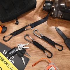 5 Pcs Paracord Keychain Carabiner Clip Braided Lanyard Water Bottle Clips Tac…