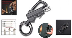 Durable Flint Fire Starter Keychain with Integrated Bottle Opener for Camping