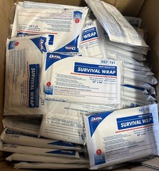 Lot of 25 Dukal Heat Reflective Survival Wraps. Measures 52″X 84″ REF 721