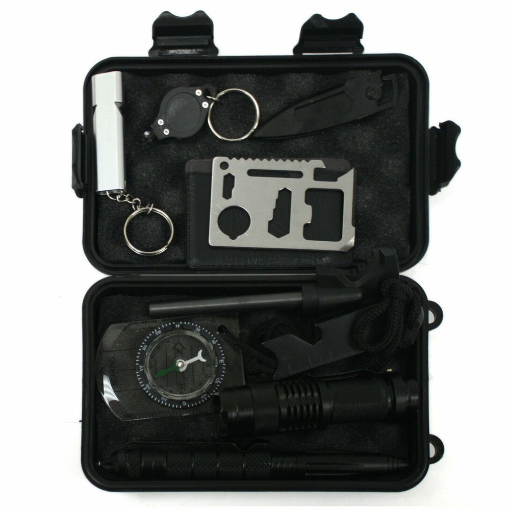 9 in 1 Solo Backpacking Survival Kit Compact EDC Outdoor Camping Emergency Gear