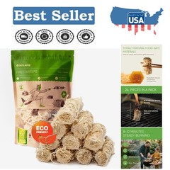 Natural Wood Fire Starters – Waterproof 24 pcs for Easy Campfire & BBQ Lighting