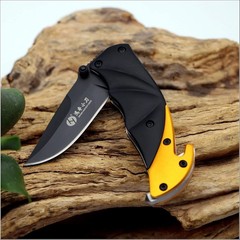 Folding Pocket Survival Knife 1076 can Slice Seat Belt W/ Window Punch & Clip