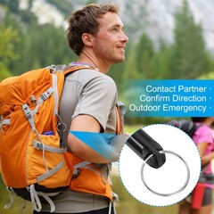Emergency Whistle, 6pcs Safety Survival Whistles for Camping Hiking, Black