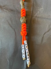 Paracord Keychain or knife lanyard. Bag, backpack, zipper pull. Halloween theme