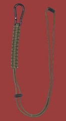 2.6m Paracord Neck Lanyard with Carabiner Quick Release Fastener Green / Black