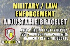 Military/Law Enforcement Adjustable Survival Paracord Bracelet w/Handcuff Key