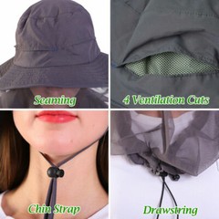 Mosquito Head Net Hat Bug Protection Outdoor Sun Insect Mesh Fishing Beekeeping