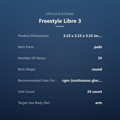 Freestyle Libre 3/Libre 3 Plus Sensor Covers, Non-Adhesive Center, Acrylic Pr.–