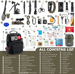 Survival Kit 246Pcs Emergency Gear with First Aid Supplies Tactical Bag Camping