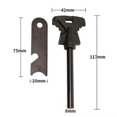 2pc Fire Starter Flint Steel Striker Survival Kit Ferro Rod Camping Outdoor Tool