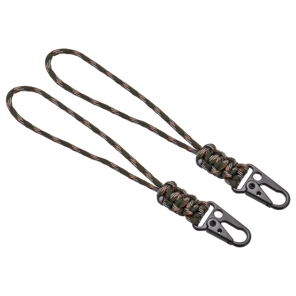 Wrist Lanyard with Sling Clip, 2 Pcs Badge Cord Keychain, Camouflage Green