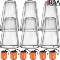 6 Pack Mosquito Head Net Outdoor Camping Hiking Insect Protection Travel Gear US
