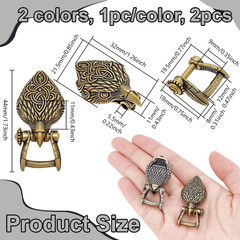 2PCS Brass Paracord Buckles with Shackle Lock, 1.73Inch Antique Bronze Paracord