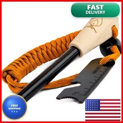 Texas Bushcraft Fire Starter – 3/8″ Ferro Rod Striker Paracord Wrist Lanyard