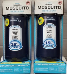 2-THERMACELL Mosquito Repellent Zone Device 15ft No Spray Scent Free, Midnight