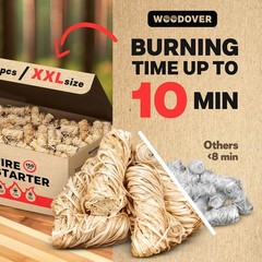 150 Pcs Natural Fire Starters – Perfect for Wood Stoves, BBQs, and Fire Pits