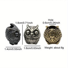 Brass Owl EDC Bead Paracord Lanyard Pendant Flashlight Accessory