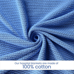 Linteum Textile Hospital Thermal Blanket 100% Cotton Breathable Open-Cell Wea…