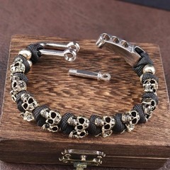 The Skull Army Paracord Bracelet Mens Vintage Skeleton Paracord Woven