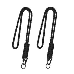 2pcs Heavy Duty Braided 550 Paracord Neck Lanyard Keychain for Men Women Outdoor
