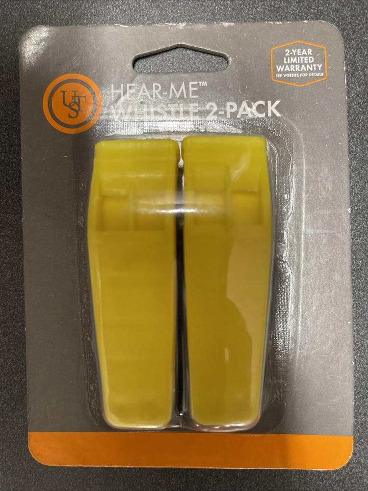 UST Marine Emergency whistles 2pk disaster prepper camp signal device yellow