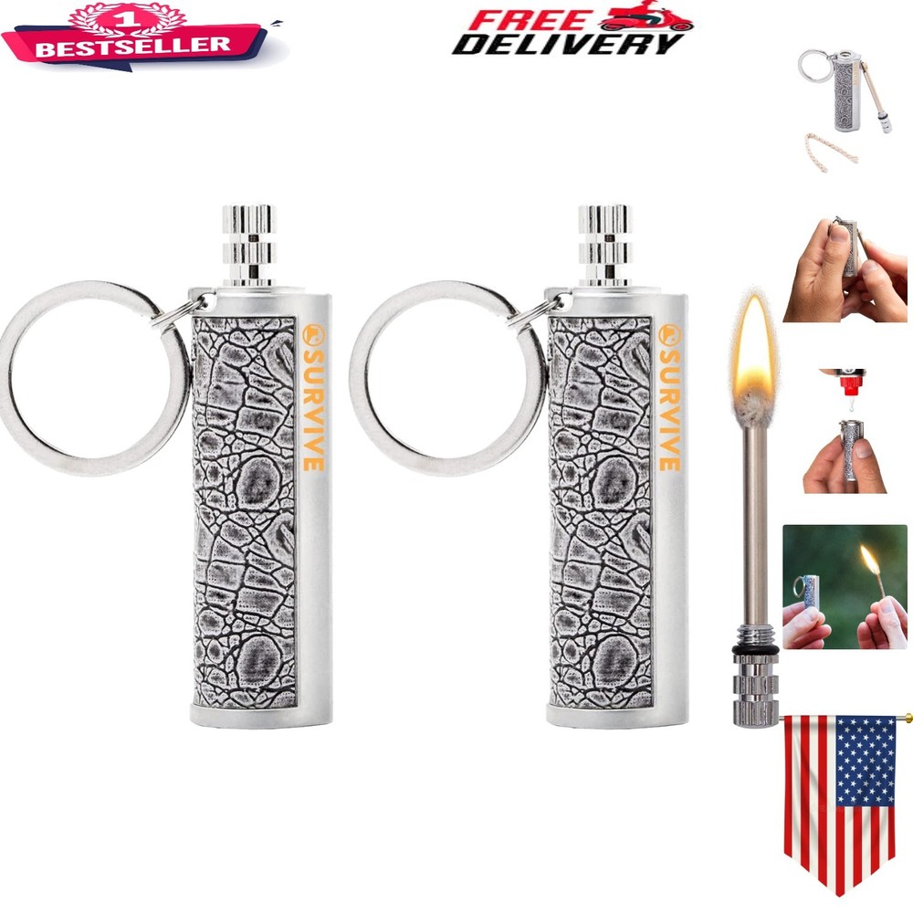 Durable Metal Permanent Match Kit – 2 Pack Fire Starter for Outdoor Adventures