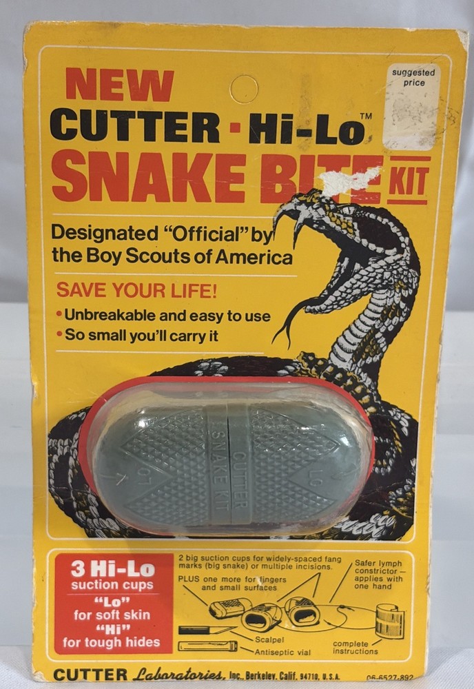 Vintage Cutter Hi-Lo Snake Bite Kit Sealed New Old Stock 1970s Boy Scouts BSA