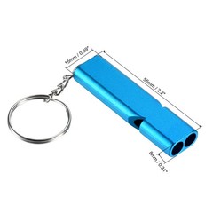 2Pcs Emergency Survival Whistle Double Tubes Whistles Super Loud Light Blue