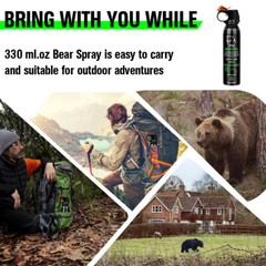 Feloiy 30 Feet BEAR Deterrent Repellent Spray 11 oz GLOW CAP CAMPING HIKING